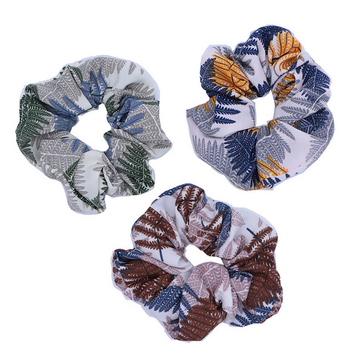 NEW LEAF PRINT HAIR TIES_CWAHA1019