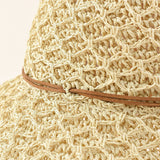 OUTDOOR DOUBLE LAYER FOLDABLE STRAW BUCKET HAT_CWAH1407