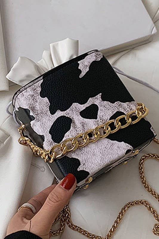Chain Small Square Box Bucket Makeup Bag_Cwab347