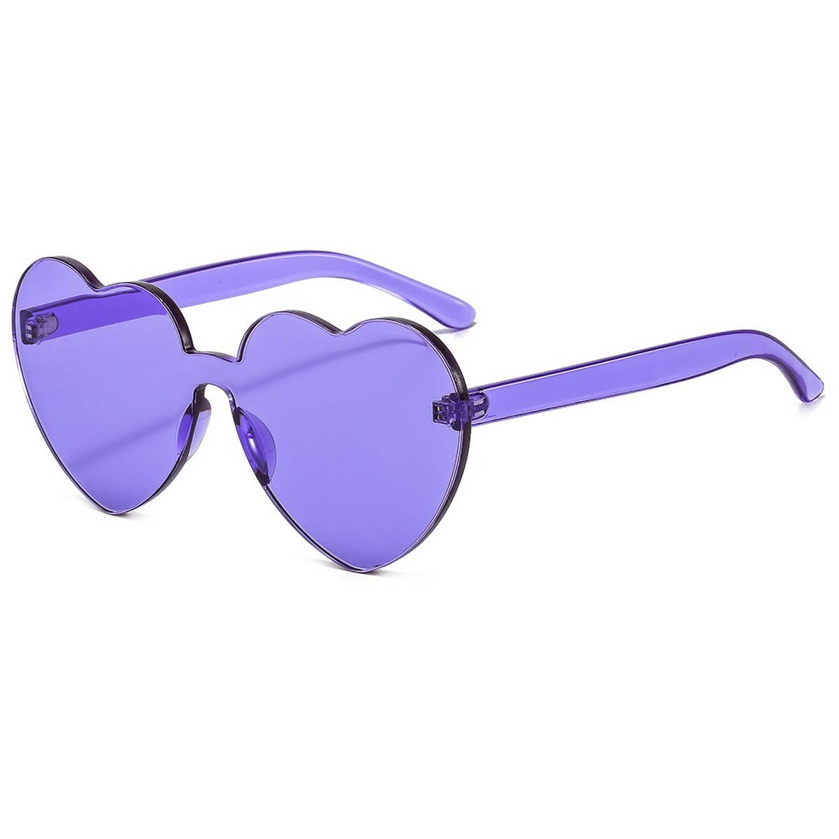FRAMELESS HEART JELLY COLOR THICK SUNGLASSES_CWASG1194