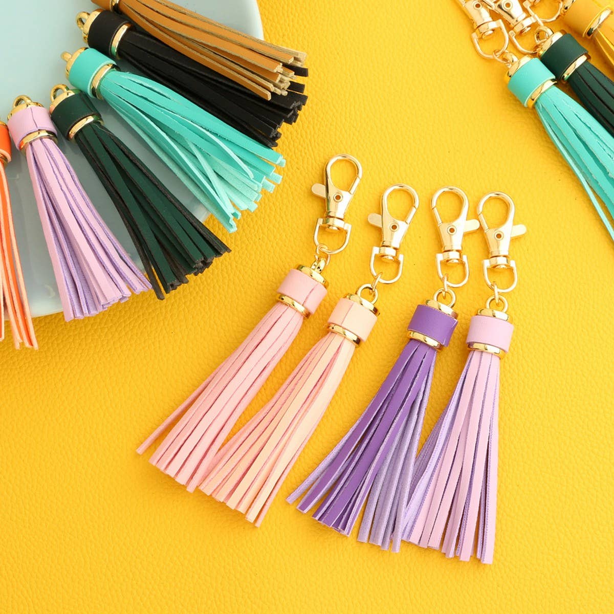 LEATHER FRINGE KEYCHAIN PU TASSEL BAG CHARM_CWAB5008