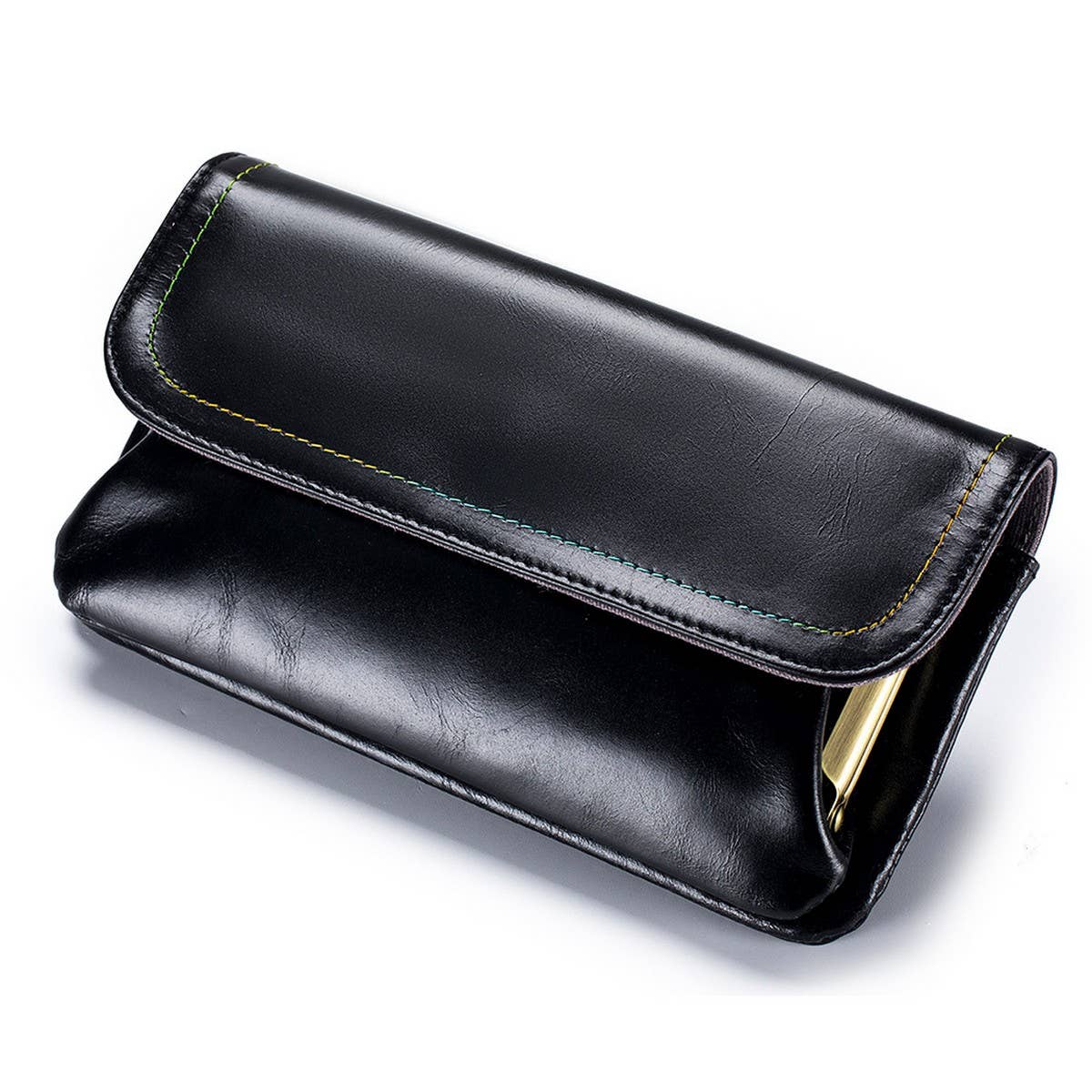 RETRO FASHION FIRST LAYER WAXED LEATHER WALLET_CWAB3789