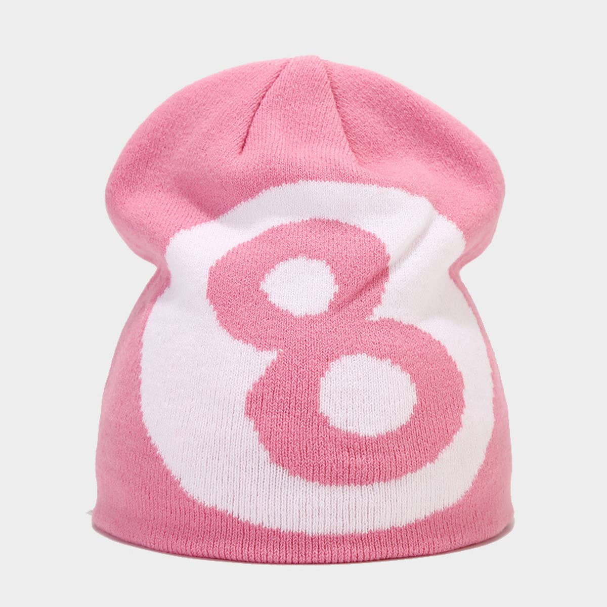 SIMPLE BLACK SIZE 8 JACQUARD KNITTED HAT_CWAH1598