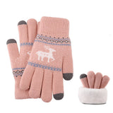 NEW JACQUARD DOUBLE LAYER DEER TOUCH SCREEN GLOVES_CWAG0239