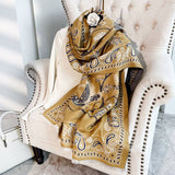 PRINTED TASSEL SHAWL BLANKET SCARF FOR OFFICE FALL_CWASC0191