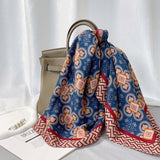 Vintage Print Scarf Velvet Wool Blend Shawl_Cwasc0909