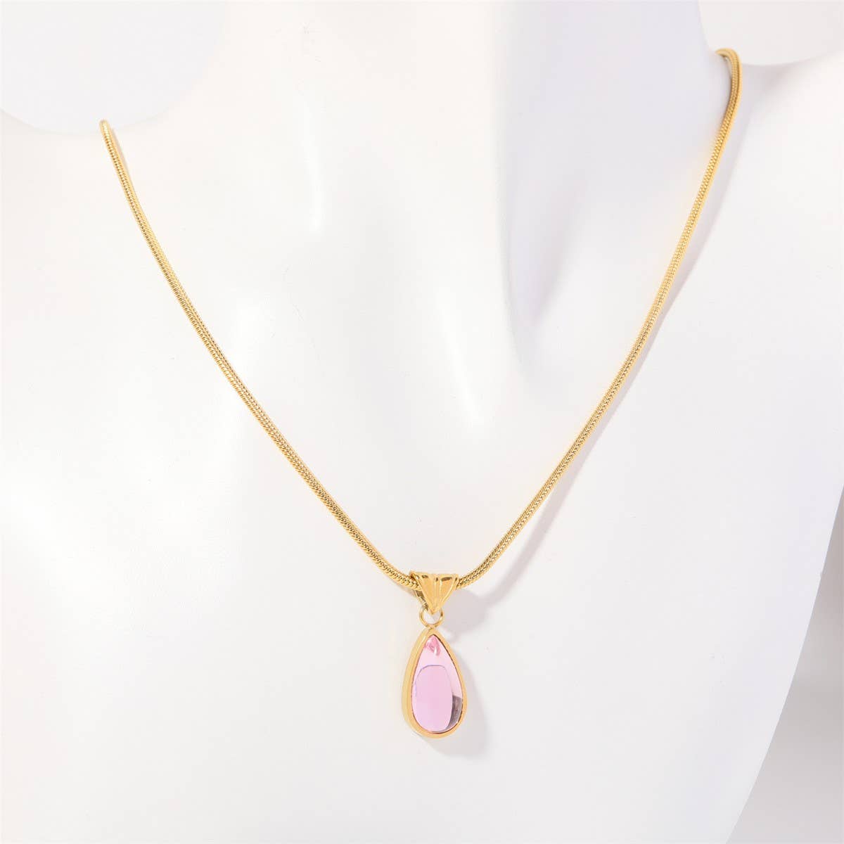 Fashionable Water Drop Blue Ocean Necklace_Cwaje05660