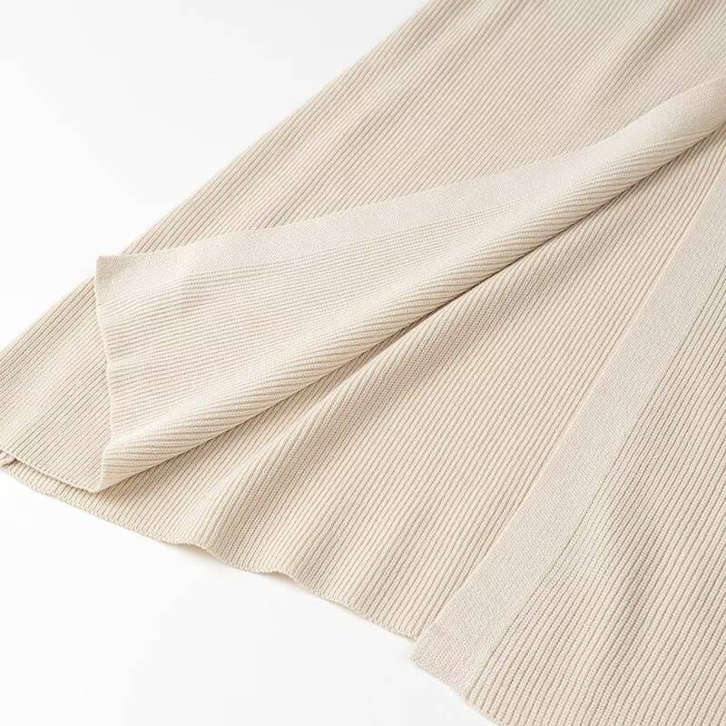 Solid Color Pendant Single-Breasted Sweater Dress