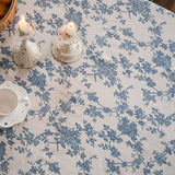 HOME BLUE ROSE PRINT PASTORAL TABLECLOTH_CWMM0943