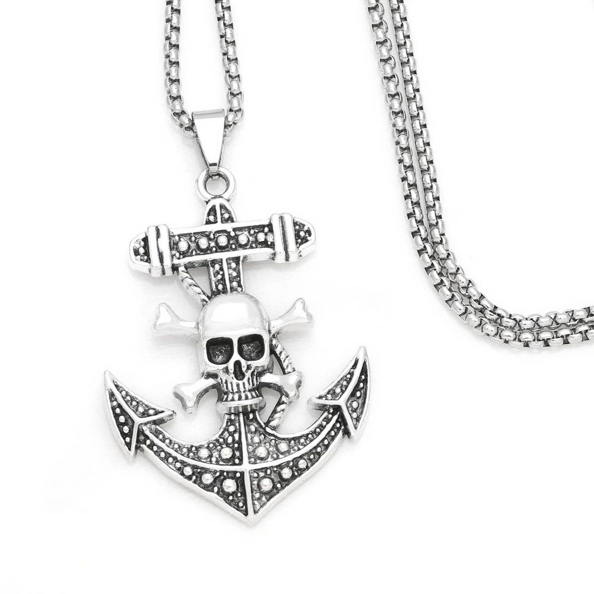 PERSONALIZED HIP HOP PIRATE SKULL PENDANT NECKLACE_CWAJE0971