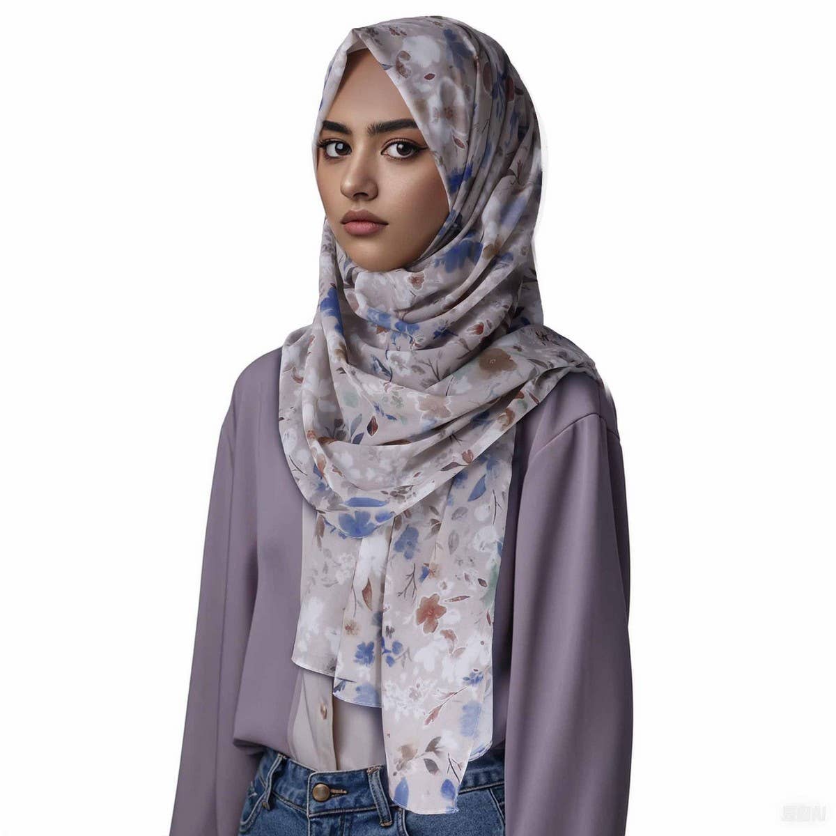 BREATHABLE THIN PEARL CHIFFON PRINTED HEADSCARF_CWASC2445