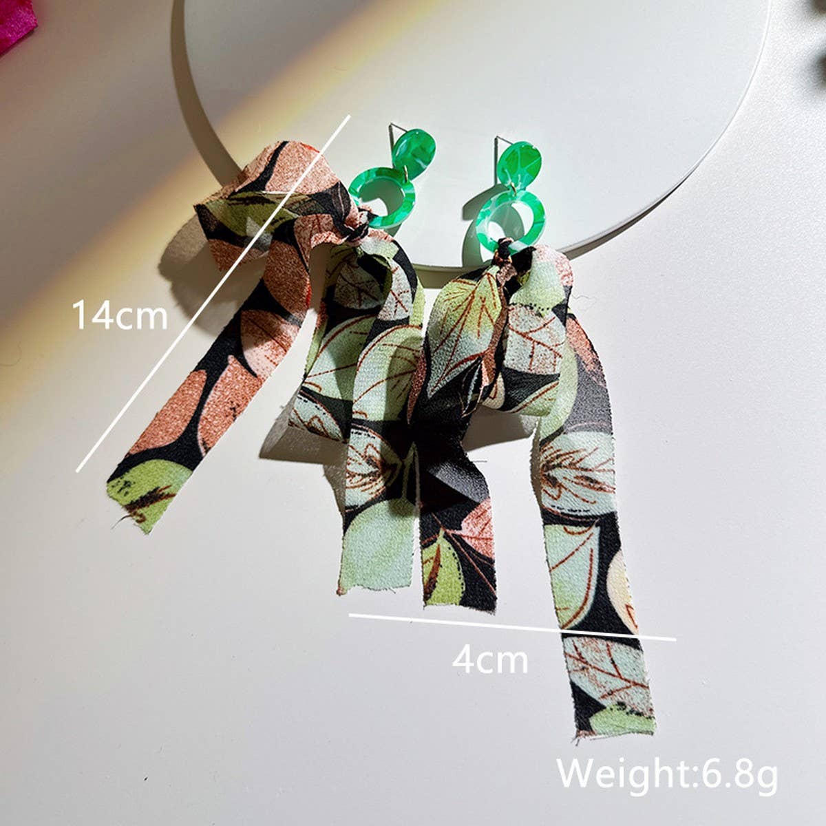 BOLD BOW TASSEL EARRINGS HANDMADE STATEMENT DROPS_CWMM6166