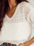 Loose versatile V-neck sweater