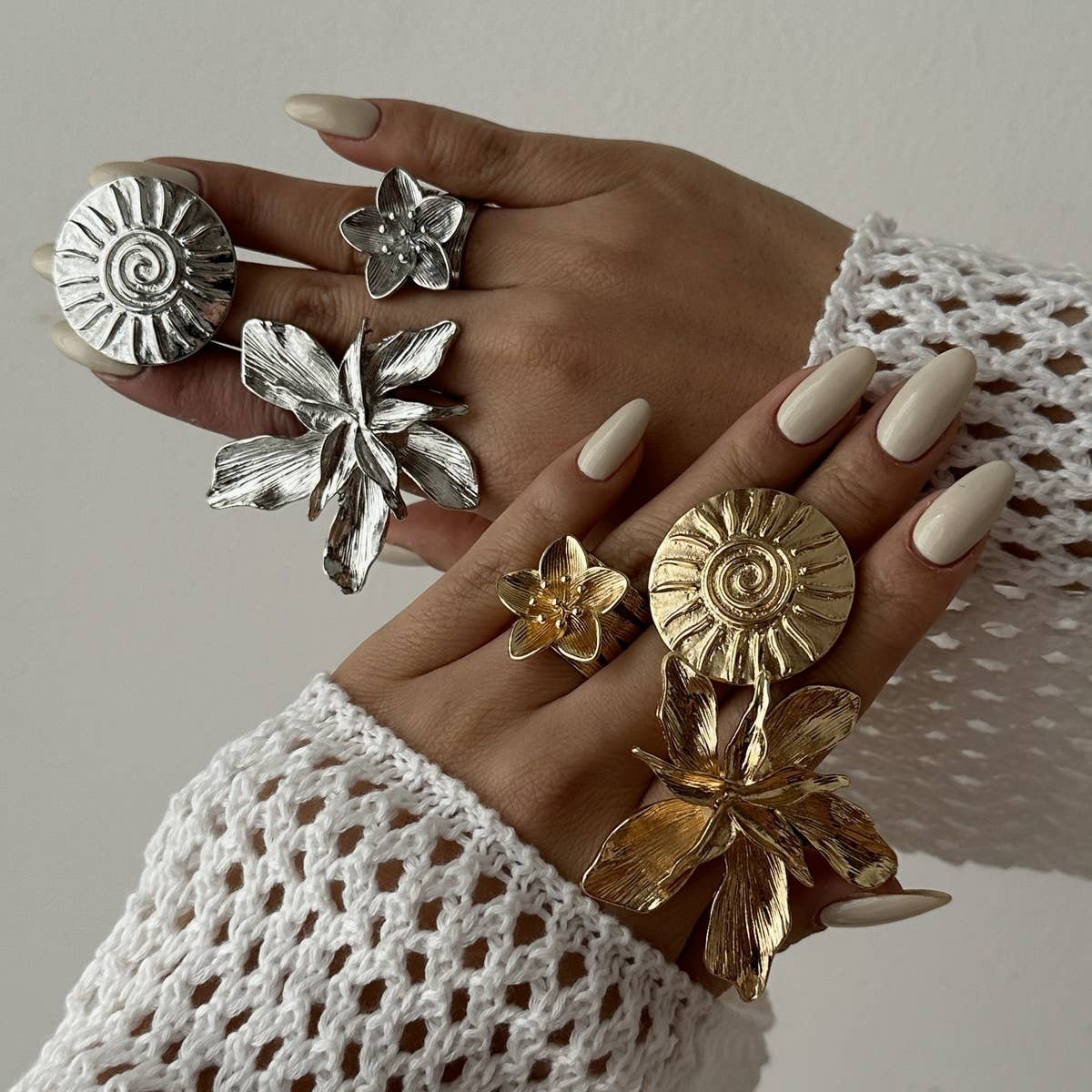 FASHIONABLE STACKING IRREGULAR HOLLOW ALLOY RING_CWMM3240