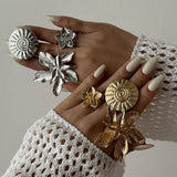 FASHIONABLE STACKING IRREGULAR HOLLOW ALLOY RING_CWMM3240