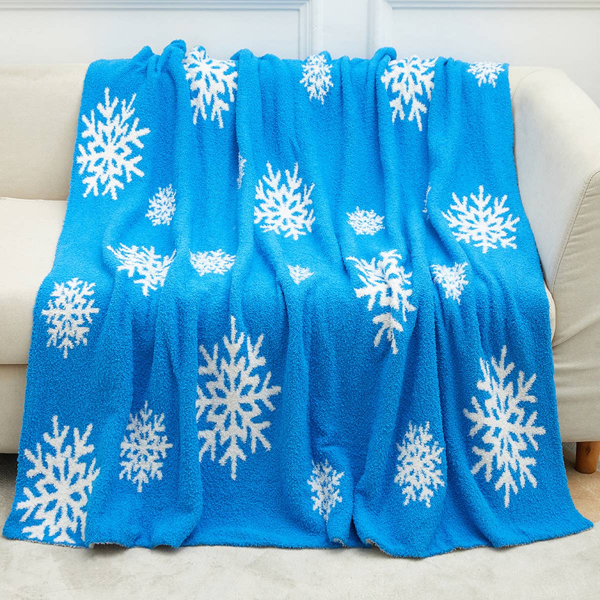 CHRISTMAS SNOWFLAKE KNITTED JACQUARD BLANKET_CWMM1476