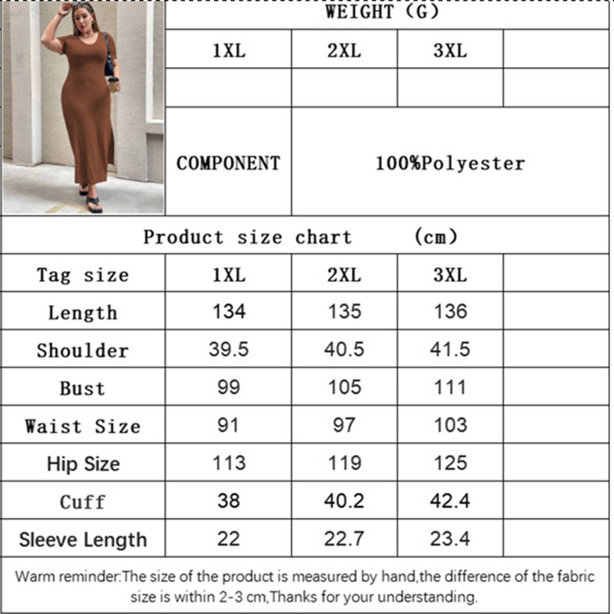 ELEGANT WAIST SLIT SHORT SLEEVE BODYCON DRESS_CWDMD6040