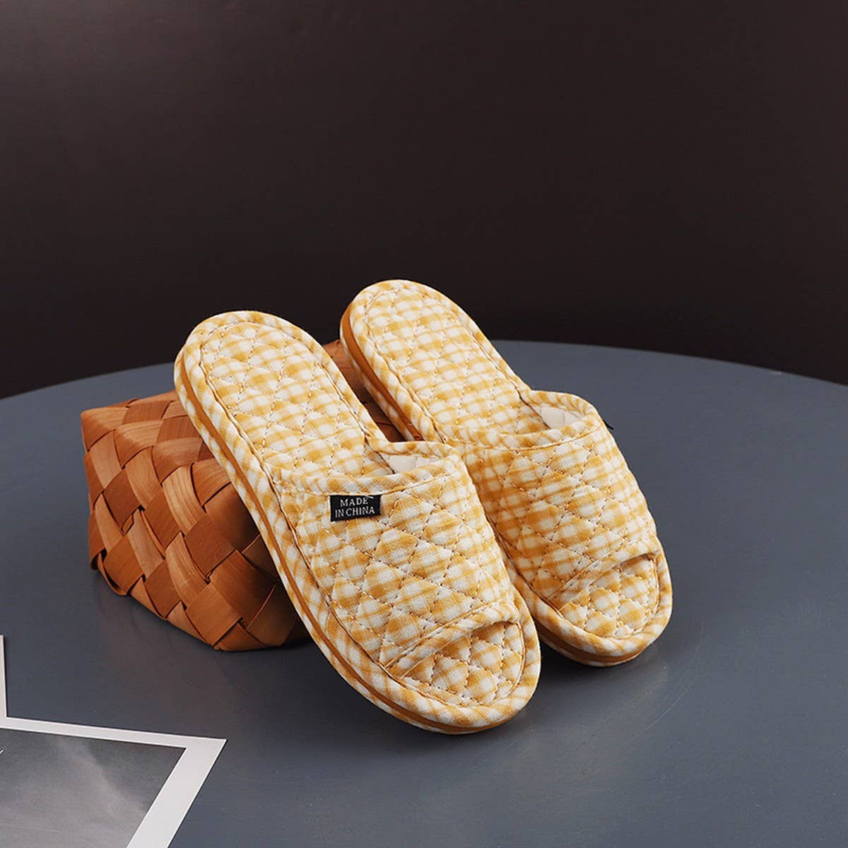 THICK COTTON INDOOR SLIPPERS WITH FABRIC SOLE_CWSHF0173