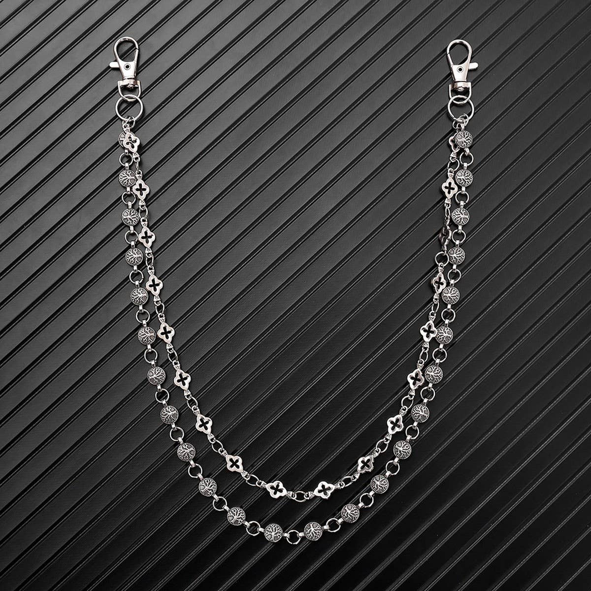 PERSONALIZED PUNK DARK DOUBLE LAYER TROUSER CHAIN_CWMM4892