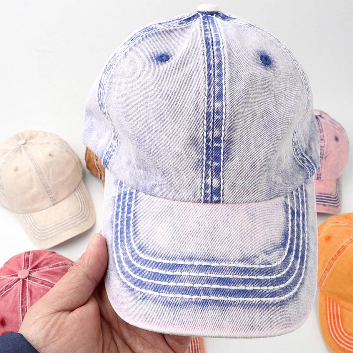 SPRING COTTON COLOR BLOCK BASEBALL CAP CWAH1144