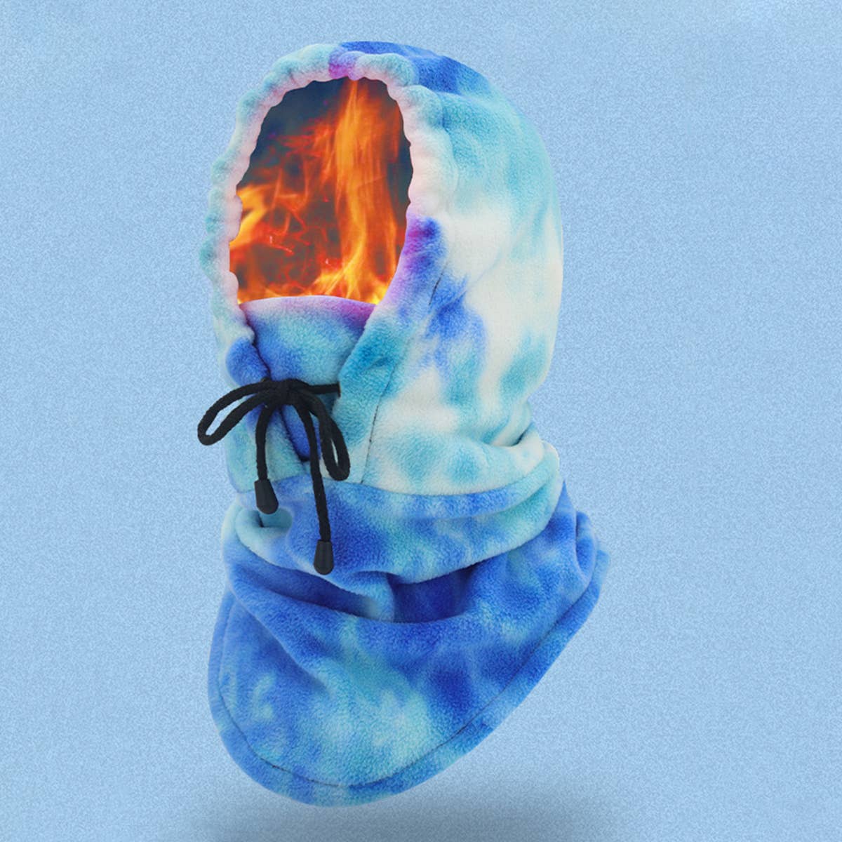 Warm Tie-Dye Hooded Cycling Ski Hat Neck Gaiter_Cwmm1709