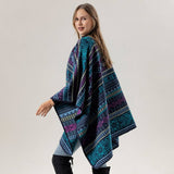 LINE PATTERN SCARF THICKENED KNITTED CAPE SHAWL_CWASC2262