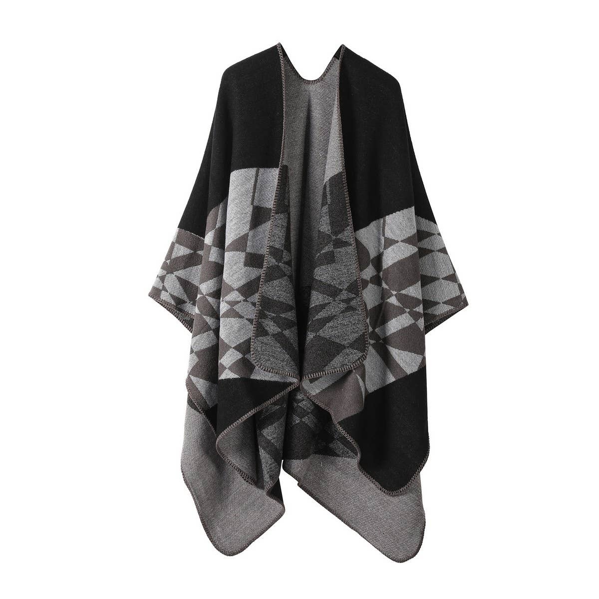 CAPE JACQUARD KNITTED SCARF WARM SHAWL_CWASC2250