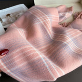 Checkerboard Winter Warm Cashmere Feel Scarf_Cwasc03262