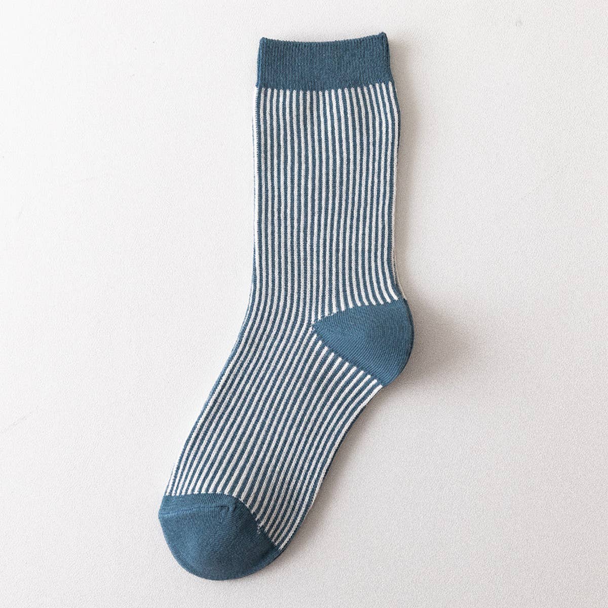 SIMPLE STRIPED MID CALF SOCKS_CWMS0662