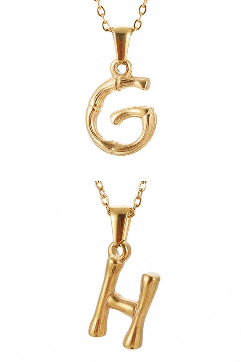 FASHION TEXTURE ALPHABET INITIAL NECKLACE_CWAJE223
