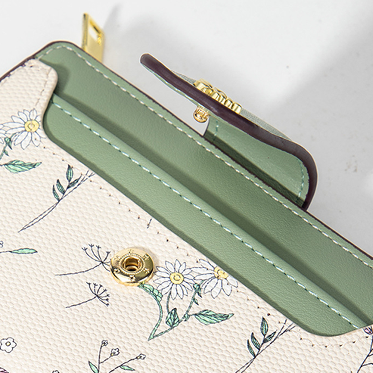 Fresh Floral Colorblock Mini Wallet With Zipper_Cwab06212