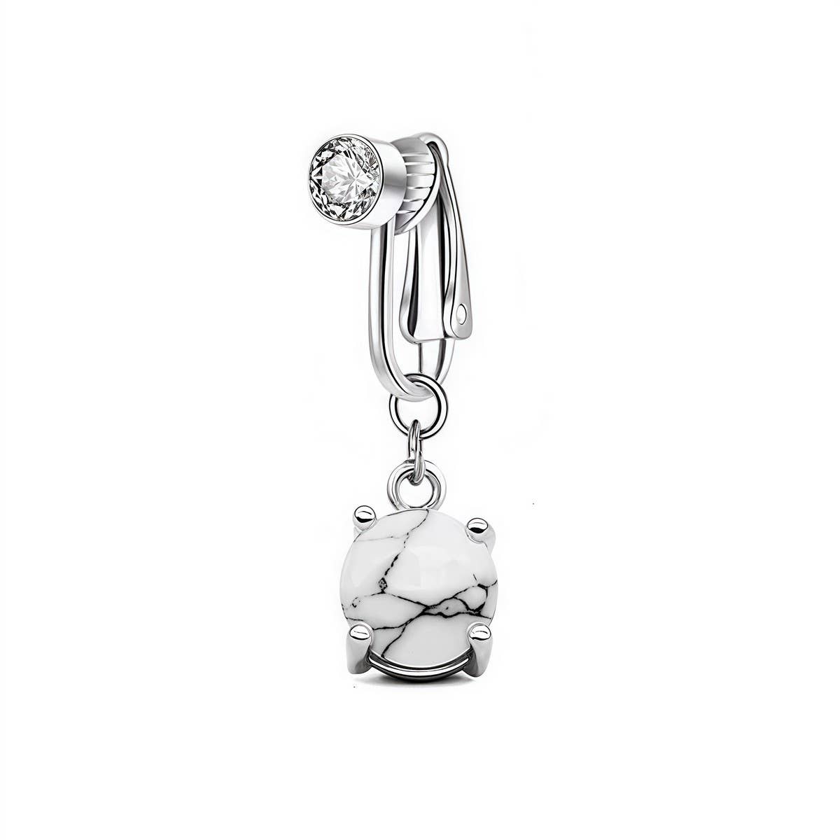 FAKE NAVEL CLIP NO PIERCING BELLY BUTTON RING_CWMM9190