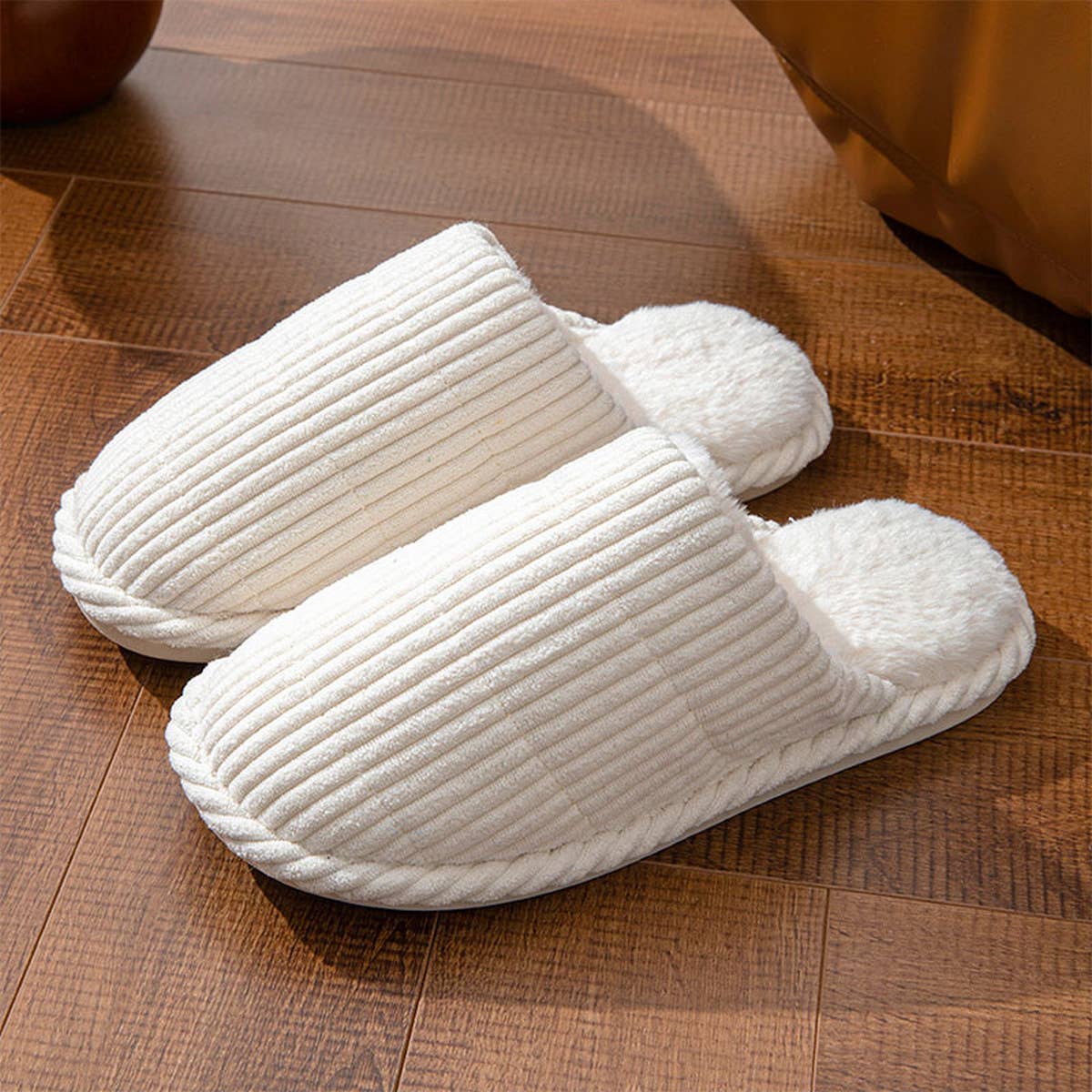 FASHION HOME THIN STRIPE INDOOR COTTON SLIPPERS_CWSHS0843