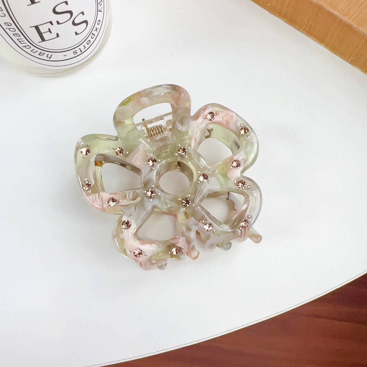 HOLLOW FLOWER HAIR CLAW RHINESTONE CHIC CLIP_CWAHA1590