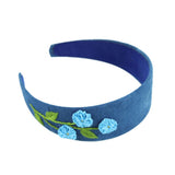 INDIGO DYE HAND EMBROIDERED HEADBAND SIMPLE FRESH_CWMM6109