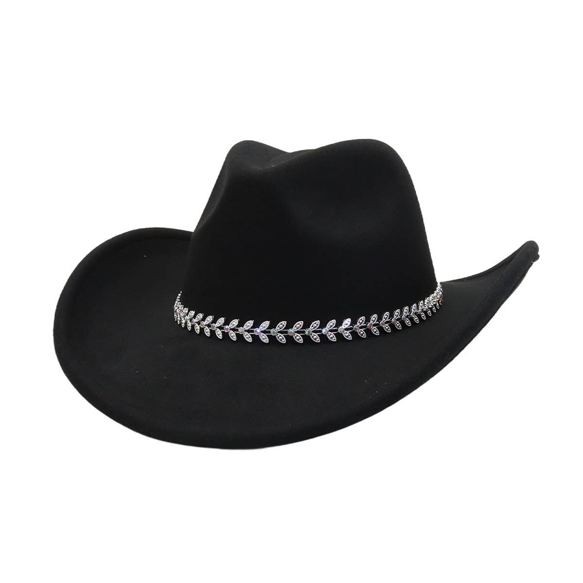 Western Ethnic Felt Cowboy Fedora Hat_Cwah04446
