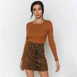 SEXY LEOPARD PRINT HIGH WAIST SUEDE HIP SKIRT_CWBSS0373