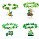ST PATRICKS DAY IMITATION PEARL ACRYLIC BRACELET_CWMM3508