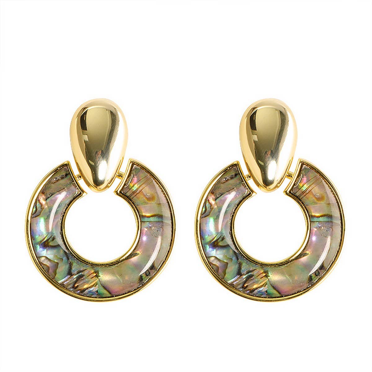 INLAID NATURAL ABALONE HOOP EARRINGS_CWMM4339