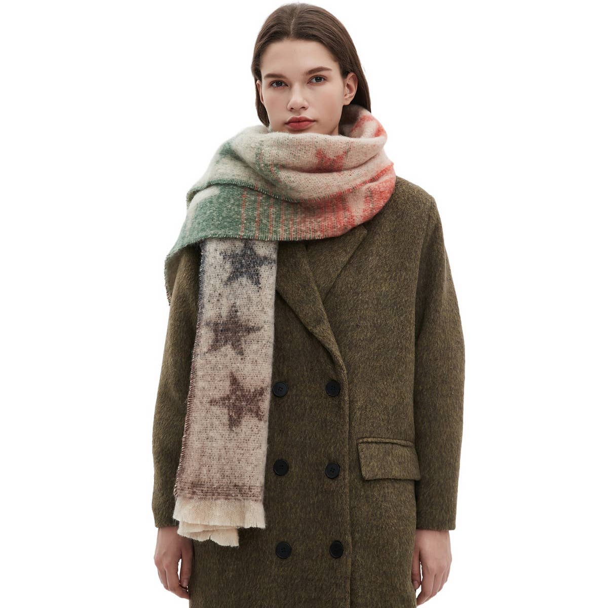 STAR GRADIENT SCARF JACQUARD WINTER WRAP_CWASC0859