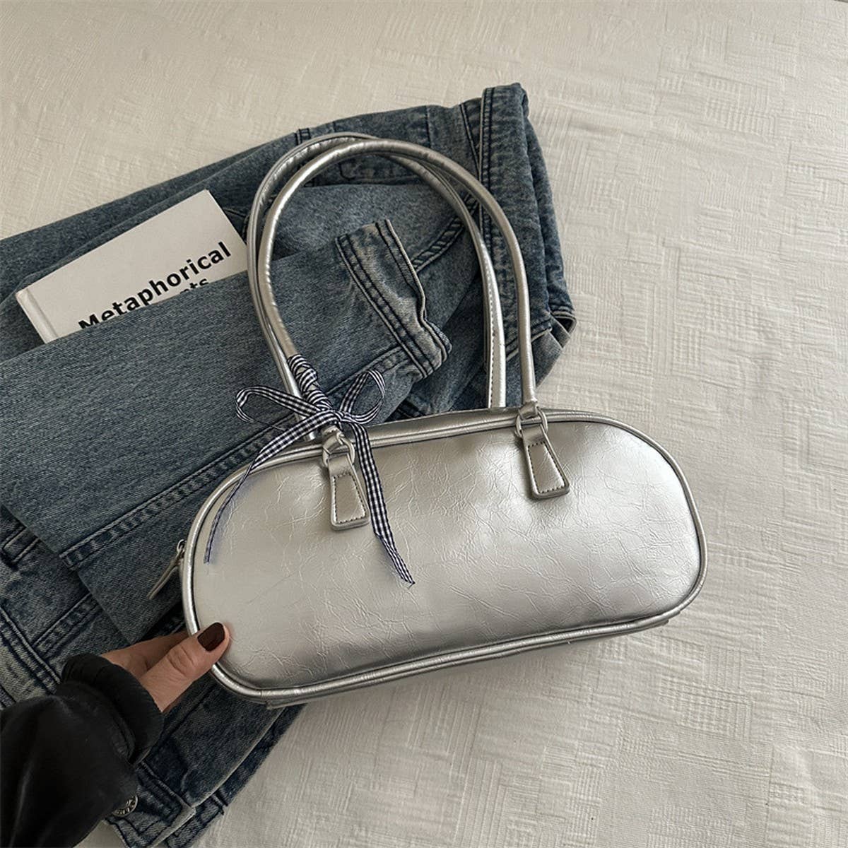 FASHION BUTTERFLY SIMPLE SOLID COLOR KNOT HANDBAG_CWAB3308