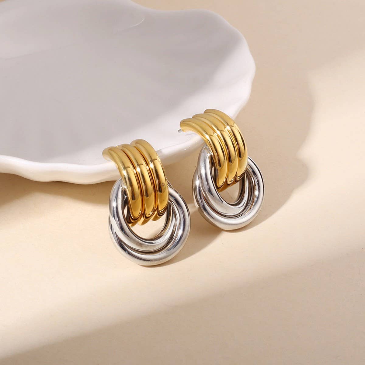 Womens Versatile Metal Elegant Hoop Earrings