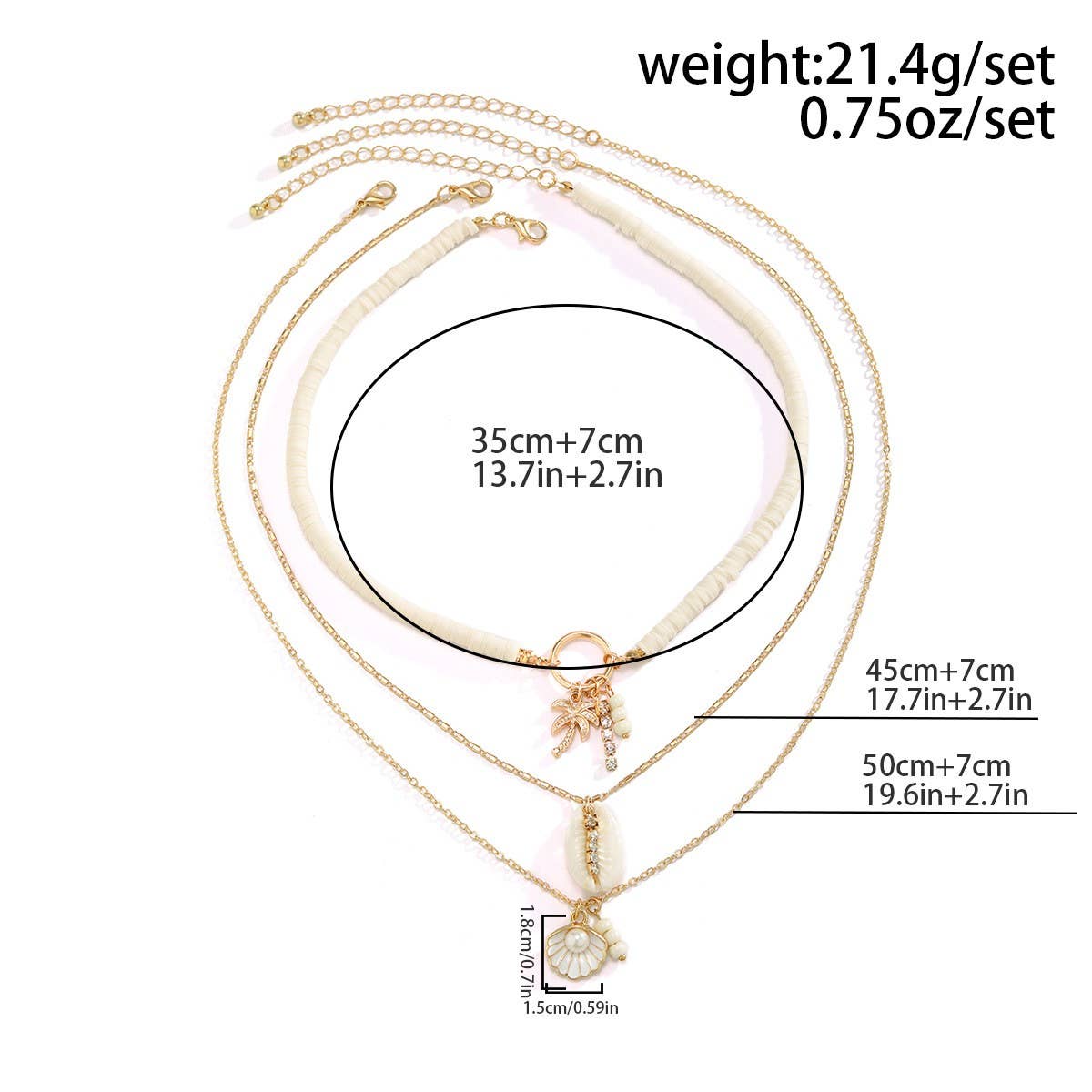 OCEAN STYLE CONCH SHELL MULTILAYER NECKLACE_CWAJE1803