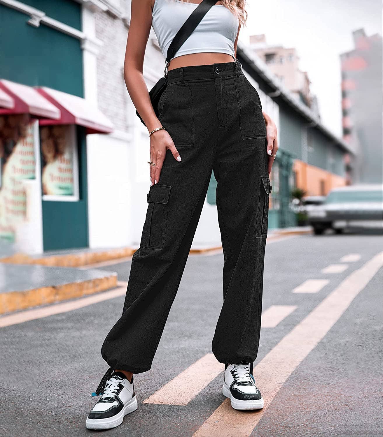 Stylish Multi-Pocket Cargo Straight Leg Pants