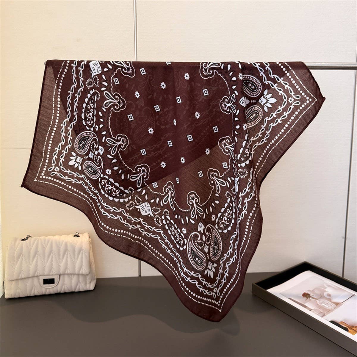 Paisley Herringbone Linen Feel Silk Scarf_Cwasc03310