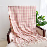 PLAID FAUX CASHMERE SCARF COZY LONG FRINGE WRAP_CWASC1442