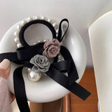 NEW FRENCH STYLE PEARL CAMELLIA HAIR ROPE_CWAHA1294