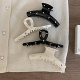 Rhinestone Hair Claw Simple Elegant Shark Clip_Cwaha07964