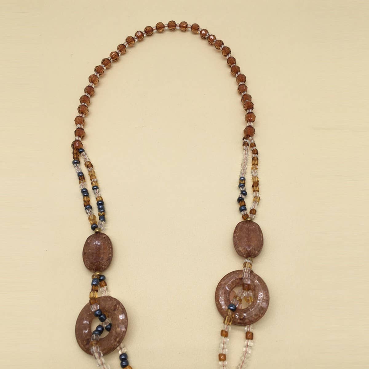 LEOPARD PRINT ACRYLIC LONG HANDMADE NECKLACE_CWMM4565