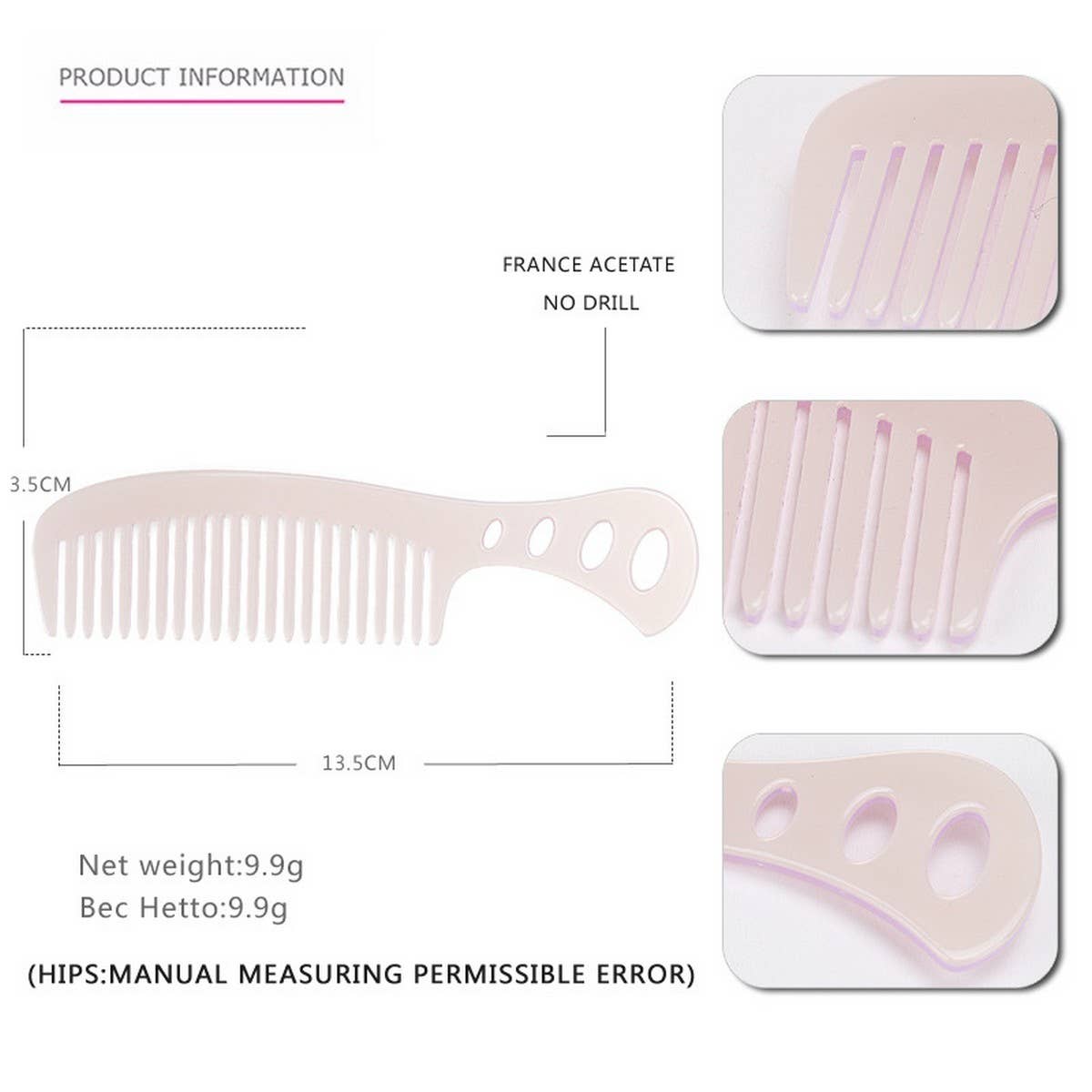 ACETATE SHEET HOUSEHOLD HAIR COMB ANTI STATIC COMB_CWAHA4197
